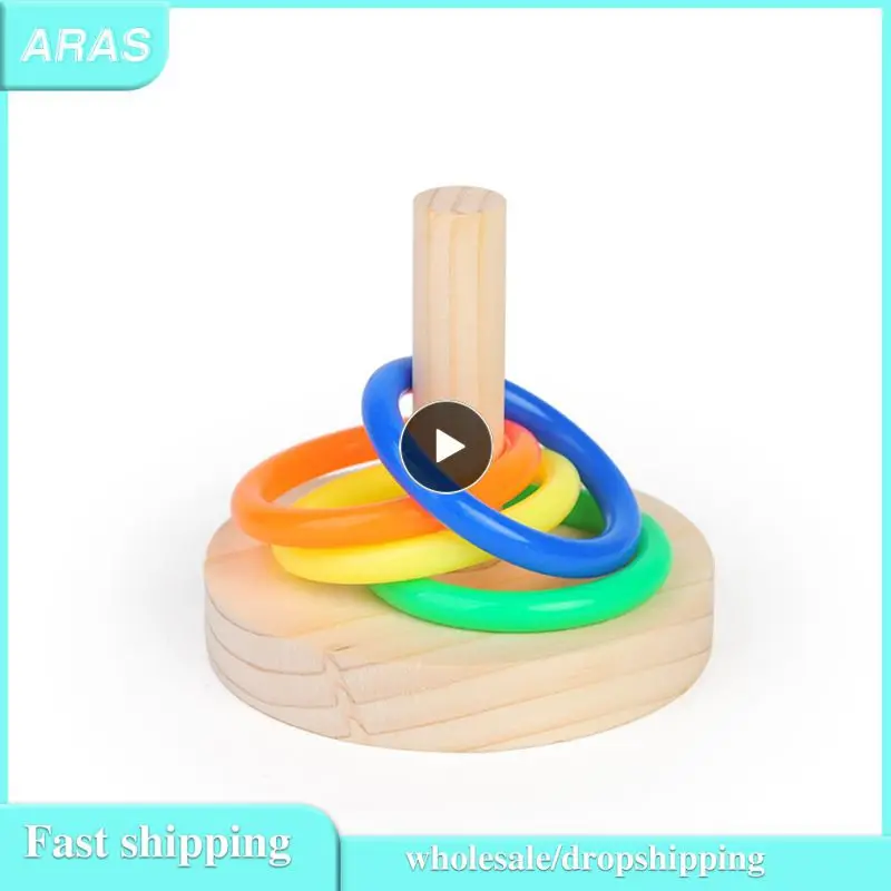 

3 см кольцо для попугаев, игрушка из массива дерева, Обучающие товары для птиц, интеллектуальная тренировочная интерактивная игрушка для попугаев