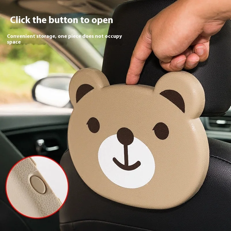 Cartoon-style In-car Foldable Dining Table and Desk, with a Rear Seat Car Cup Holder