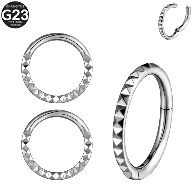 

16G Septum Piercing Nose Ring G23 Titanium Earrings Hinged Segment Clicker Ear Hoop Cartilage Tragus Helix Piercing Body Jewelry