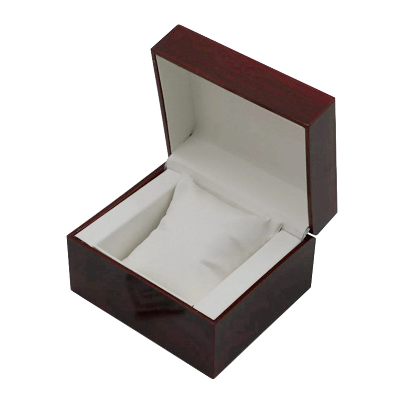 Watch Storage Box Watch Display Stand Wine Red Wood Single Watch Display Case Wooden Watch Box Bracelet Storage Organiser Box for Valentine Day, Birthday, Christmas