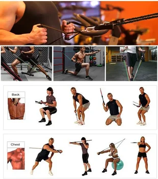 11-Piece Set Resistance Bands Tensioner Pull Rope Fitness Multi-function Tensioner Suit Muscle Training Belt Elastic Sleeve Band 3
