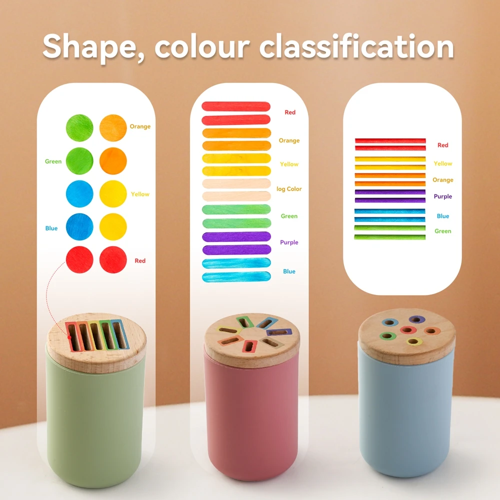 Montessori Baby Toys Silicone Educational Toys Color Matching Bucket Cognitive Toddler Sensor Game Baby Games 2 Years