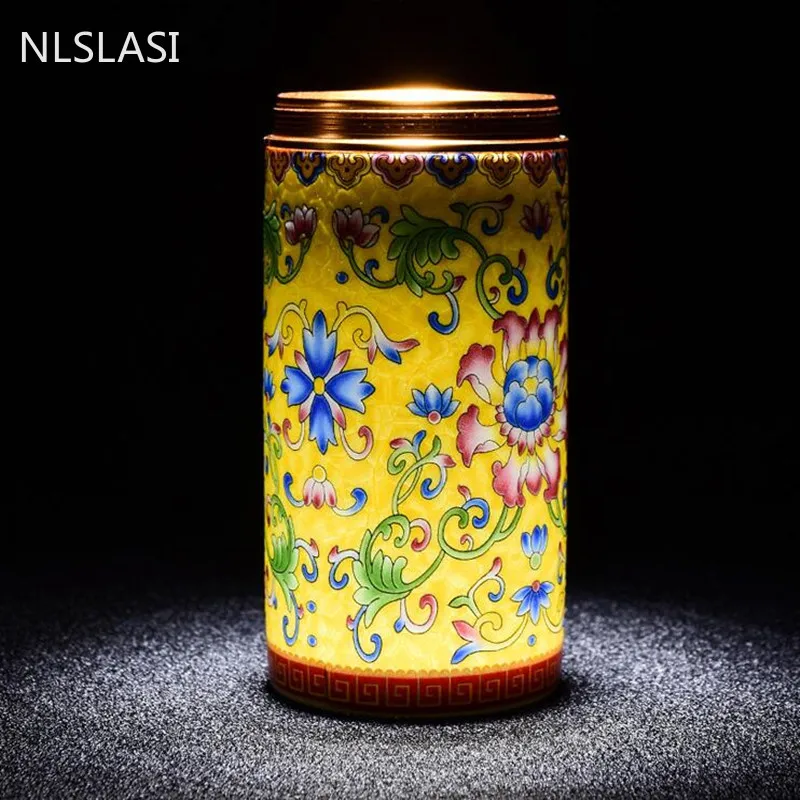 Jingdezhen Handmade Tea Jar Ceramic Tea Cans Travel Sealed Can Spices Powder Ointment Storage Tanks tea tin box tea canister