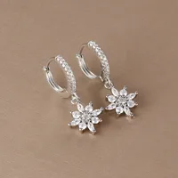 Luxury Stainless Steel Star Dangle Earrings For Women Sparkling Zircons Geometric Ear Piercing Earring Fashion Jewelry aretes