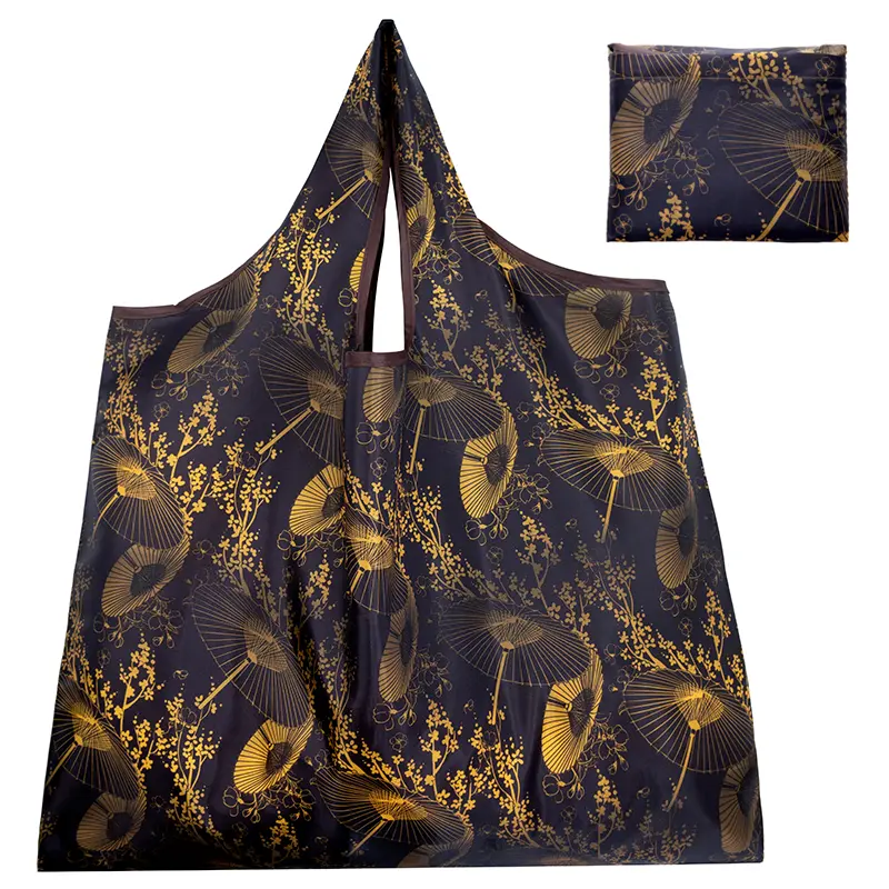 BIG Eco-Friendly Folding Shopping Bag Reusable Portable Shoulder Handbag for Travel Grocery Fashion Pocket Tote - Image 18