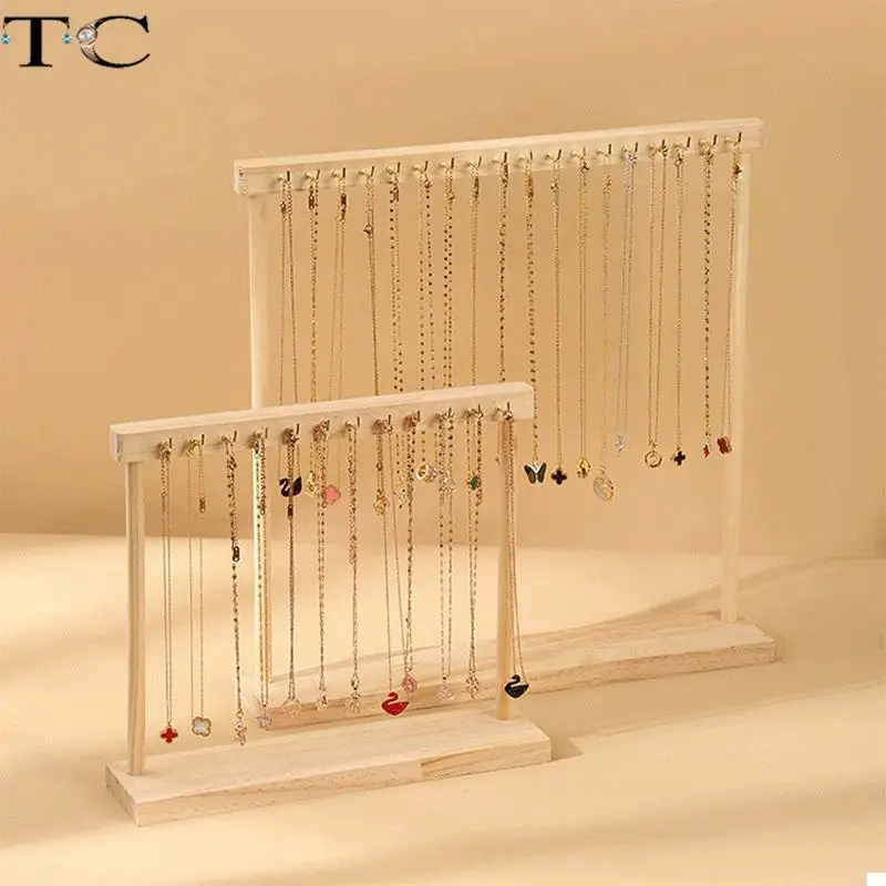 Solid Wood Detachable Jewelry Display Rack Earrings Display Rack Ring Necklace Display Rack with Hook Jewelry Rack