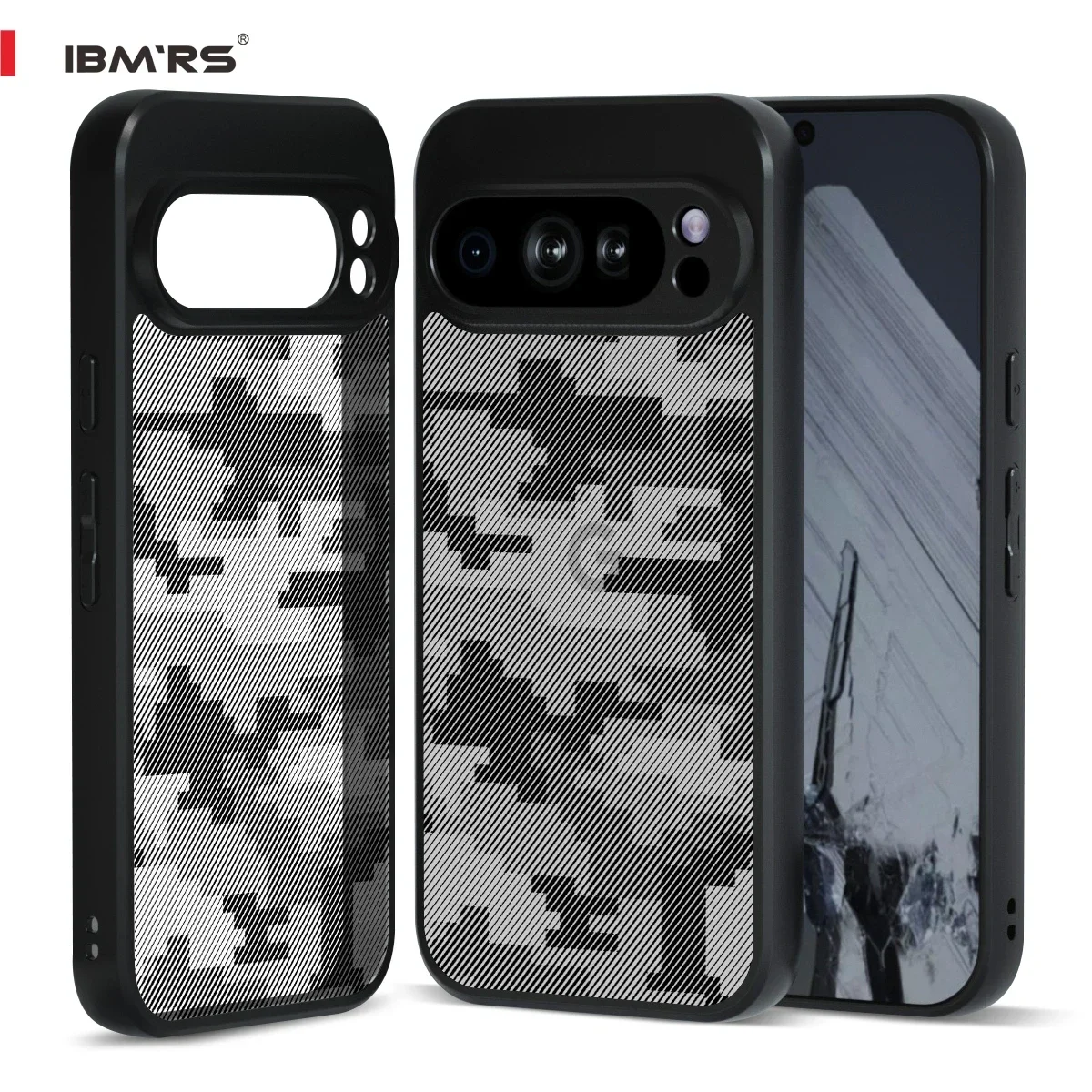 Rugged Durable Anti-Slip TPU Shockproof Case - Camo Black