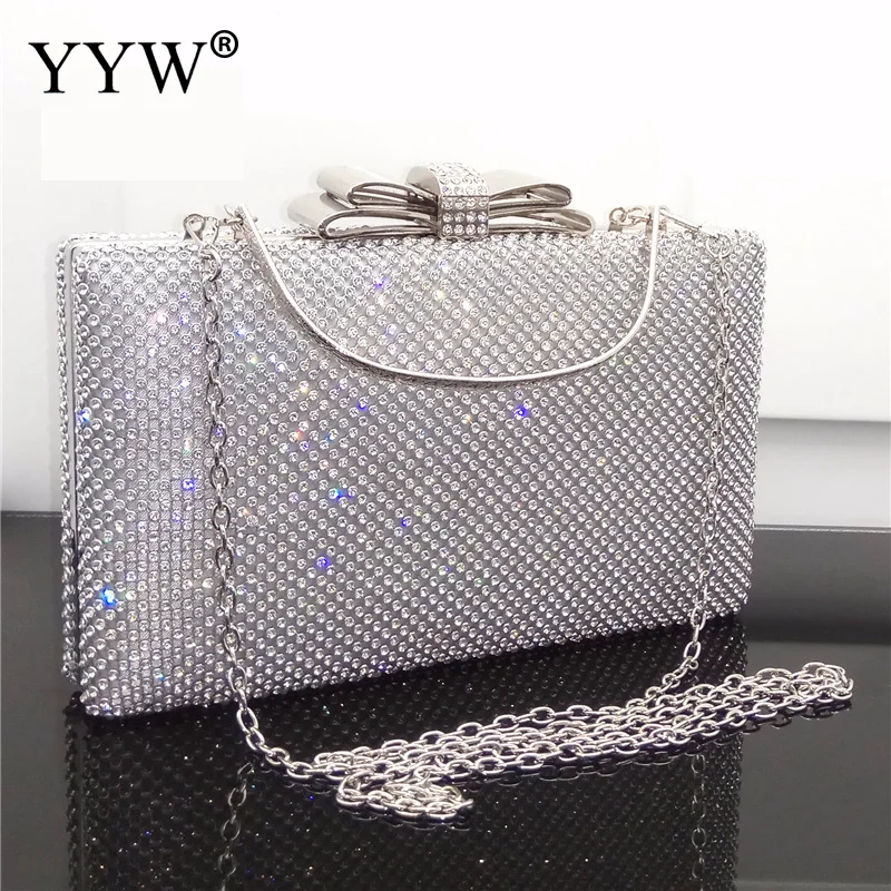 2023 New Diamond Women Luxury Clutch Evening Bag Wedding Crystal Bridal Wedding Clutch Bags Party Banquet Chain Shoulder Bag