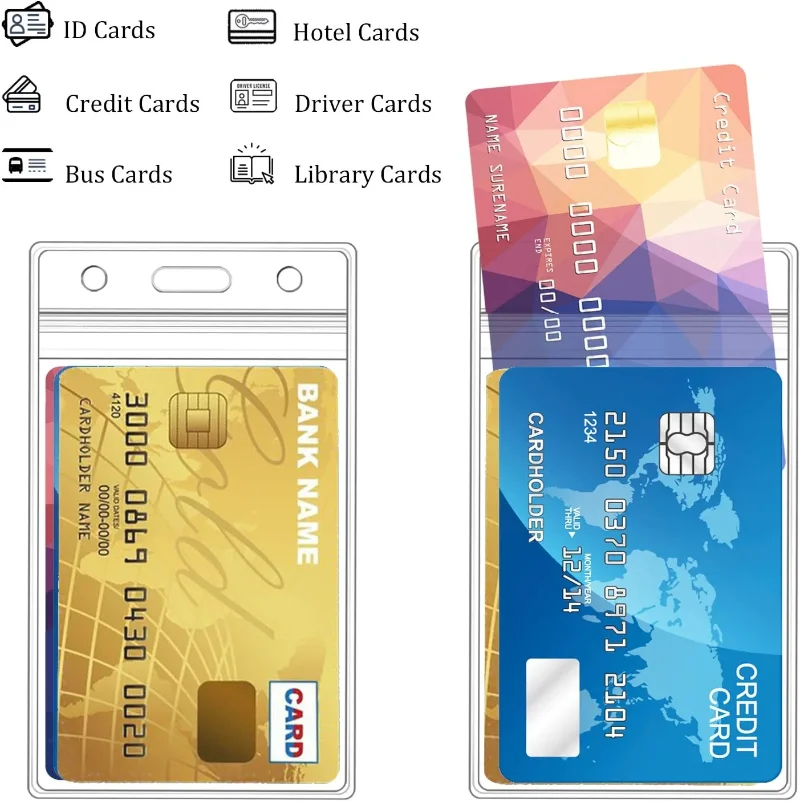 ID Card Holder 10/1PCS Vertical Transparent Vinyl Plastic Clears ID Card Bag Case Badge Holder Accessories Vertical ID Card Badge Holders