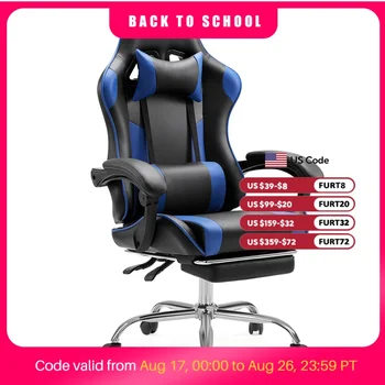 JHK Ergonomic Racing Gaming Chair Adjustable Swivel PU Leather with Headrest and Lumbar Support For Office Computer Living Room