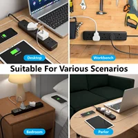 1 ชิ้น UK Compact 5 Socket Power Strip พร้อมการออกแบบติดผนัง, ความต้านทานต่ออุณหภูมิสูงเปลวไฟและไฟแสดงสถานะ 4