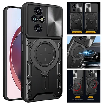 For Honor 200 Pro Case Slide Camera Armor Phone Case For Honor 200 Pro Honor200 Pro 200Pro 5G Magnetic Ring Holder Back Cover