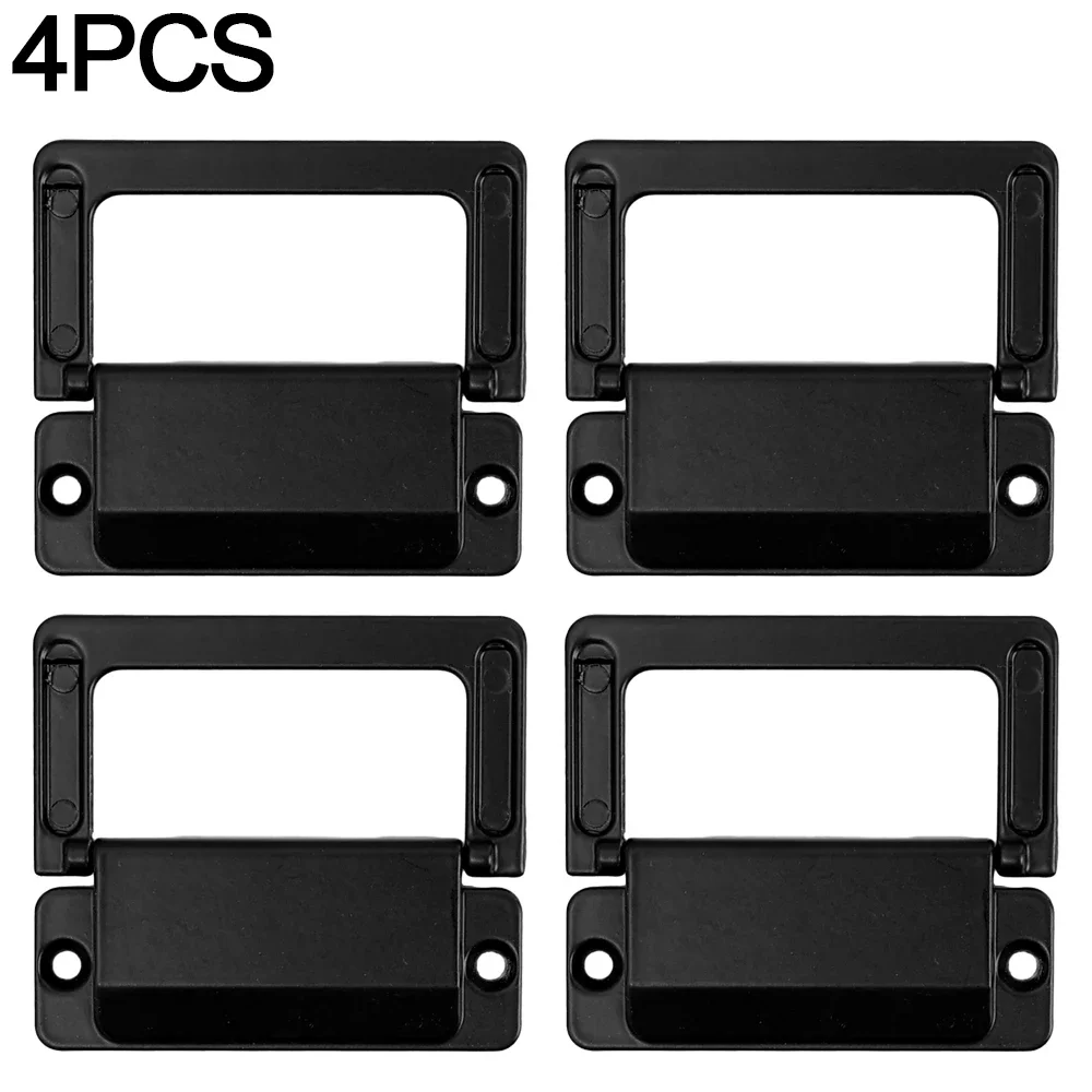 thumbnail image 1 of 6/1 piezas manijas ocultas para cajones, tiradores plegables ocultos para gabinetes, accesorios de hardware para muebles, manijas planas negras de aleación de zinc modernas, 1 of 5
