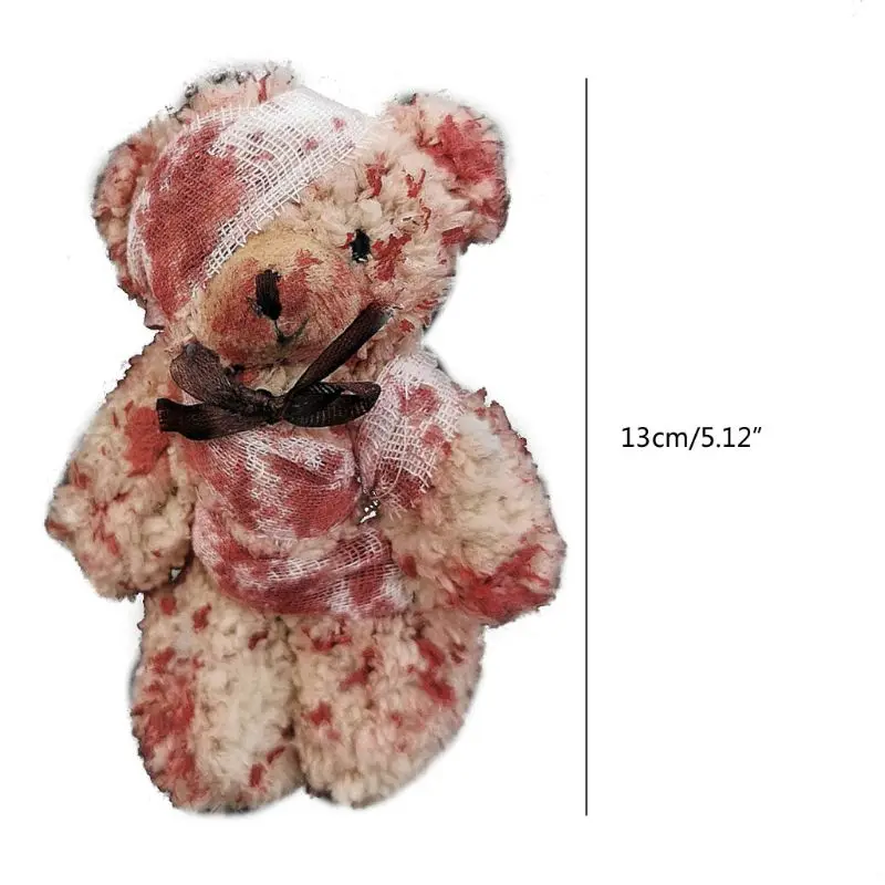 할로윈용 블러디 봉제 곰 펜던트, 열쇠 고리, 부상자 동물 곰, 인형, 열쇠 고리, 가방, 열쇠 고리