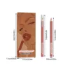6PC Velvet Matte Lipstick Pen Nude Brown Lip Liner Pencil Kit Smooth Rose Red Pigment Lipstick Pencil Set Dye Cheek Lip Tint 2