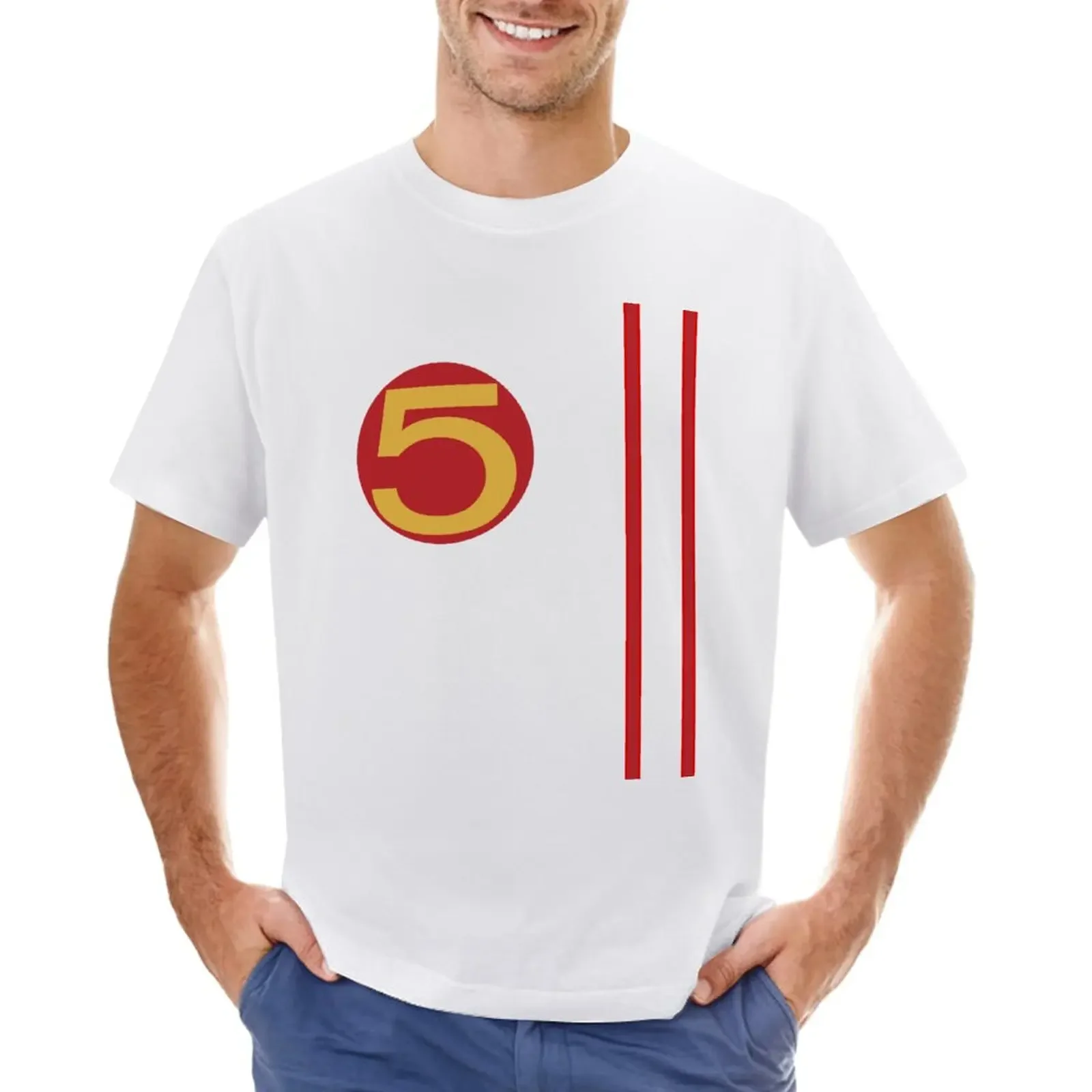 Mach 5 Speed Racer T-Shirt Sublime Plus Size Top Plain Black T-Shirt Uomo