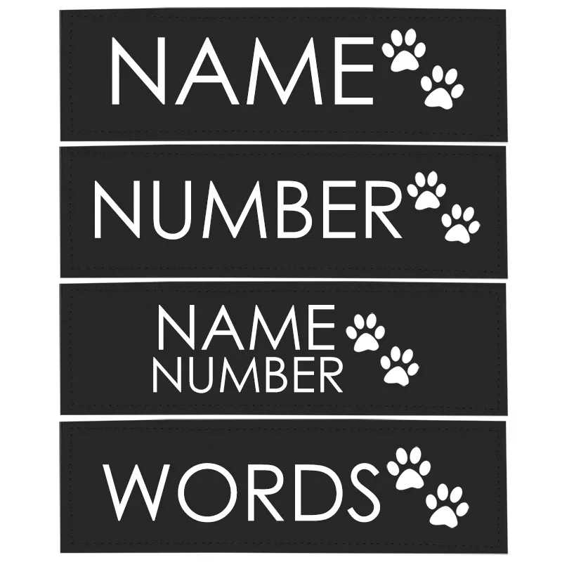 Pet ID Tags Personalized Reflective Pet Harness Label Collar Tag Fluorescence ID Name Cat Label Sticker DIY 2 PCS