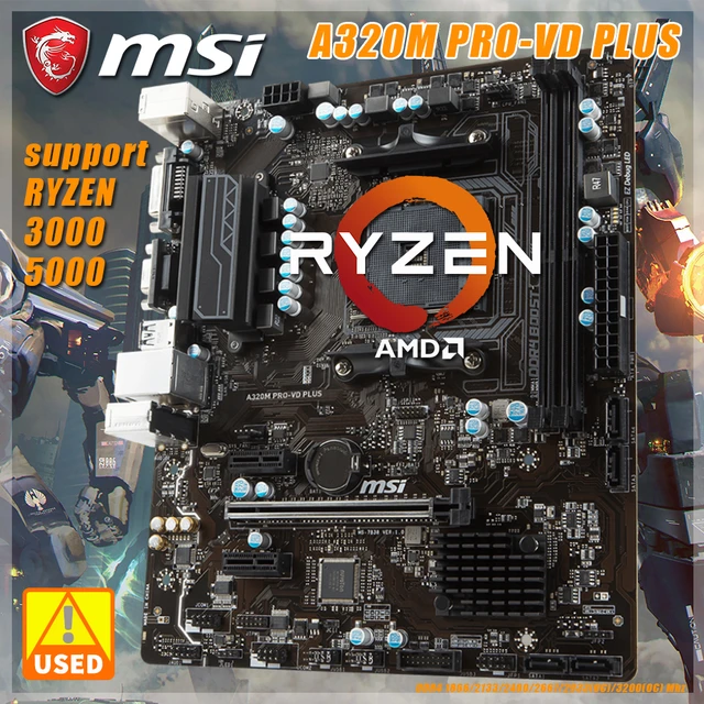 MSI A320M WATER Micro ATX Motherboard AMD A320 Chipset DDR4