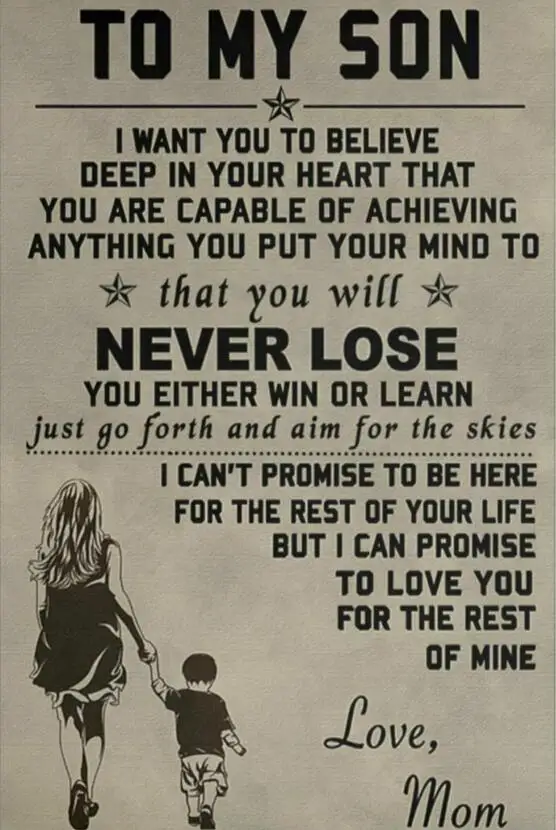 

Вдохновляющие фотообои с принтом «Мой сын, мама и сын», Шелковый постер для украшения стен вашего дома 24x36 дюймов