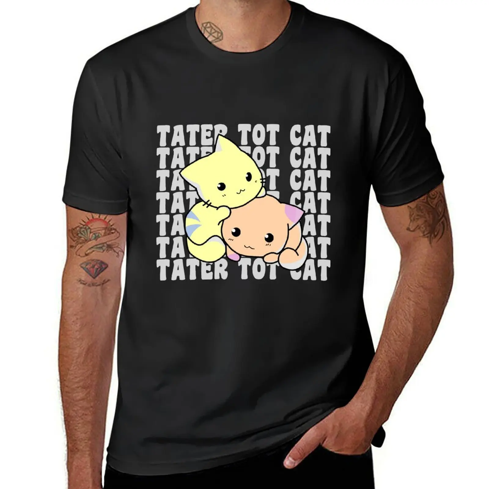 tater tot cat T-Shirt animal prinfor boys aesthetic clothes clothes for men