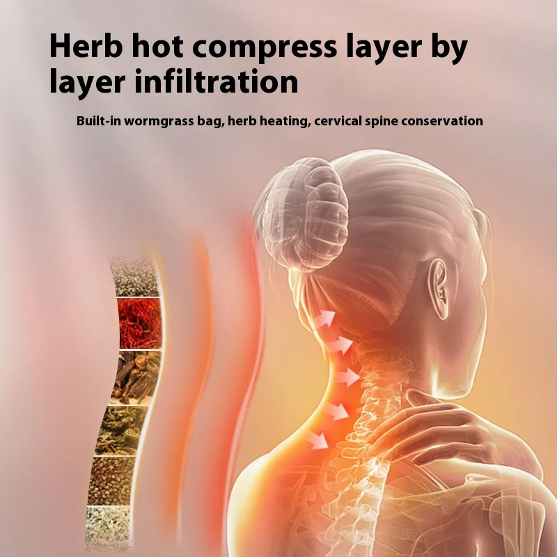Upgraded Version Popular Wormwood Hot Compress Cervical Pillow for Heating & Cylinder Protecting Cervical Spine and Aiding Sleep