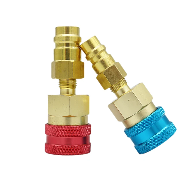 Connecteur rapide pour climatiseur, connecteurs rapides pour voiture, outils de montage de climatisation, grotte, R1234YF, R12 à R134A, 2 pièces 1