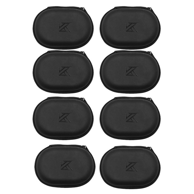 Earphones Oval Storage Bag Wired Headphones PU Zipper Storage Box Portable Hold Storage Case Container for KZ BA10 AS10 ES4