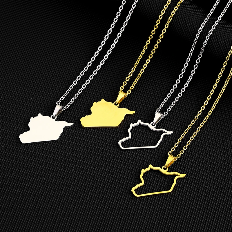 

Unisex Syria Country Map Flag Pendant Necklace Gold Silver Color Chain Choker Syria Outline Necklace Christmas Party Jewelry