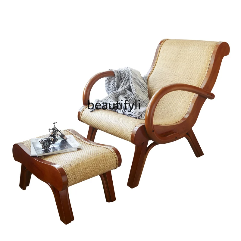 

Rattan Home Recliner Nordic Lazy Bone Chair Adult Balcony Leisure Living Room Nap Backrest Couch furniture