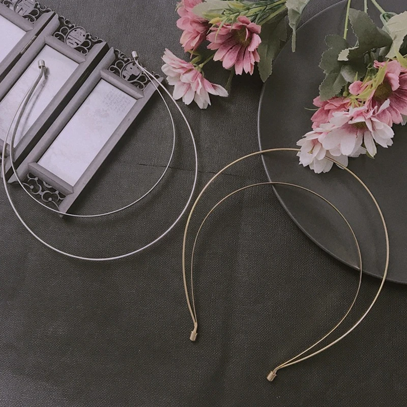 Hair Accessories Bridal Hair Accessories Gold Silver Head Band Metal Hairwear Hair Bands Blank Base Setting Women Wedding Jewelry Making Components DIY