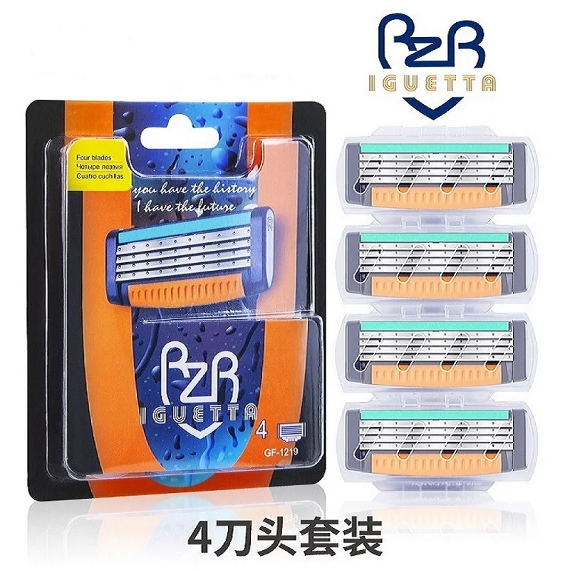 Quality Men Razor Blades Germany Stainless Steel Blade Comfortable Shaving Compatible Gillette Mach 3 Shaver Replacement Head images - 6