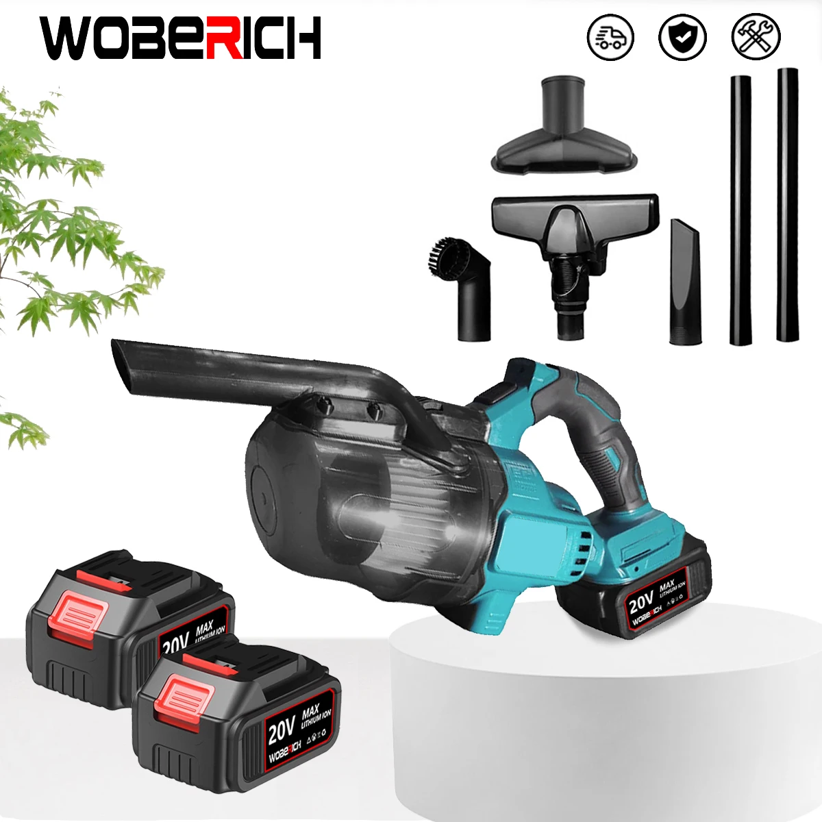 WOBERICH wireless electric car vacuum cleaner cordless handheld home indoor cleaning power tools Makita 18V battery pin