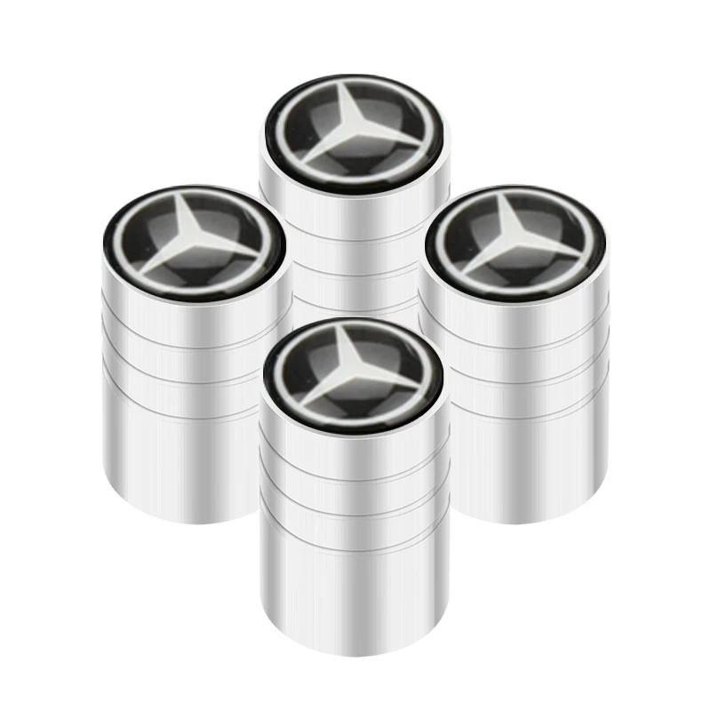 Luxury Car Tire Valve Caps with Emblem - Premium Metal Stickers for Enhanced Interior Aesthetics