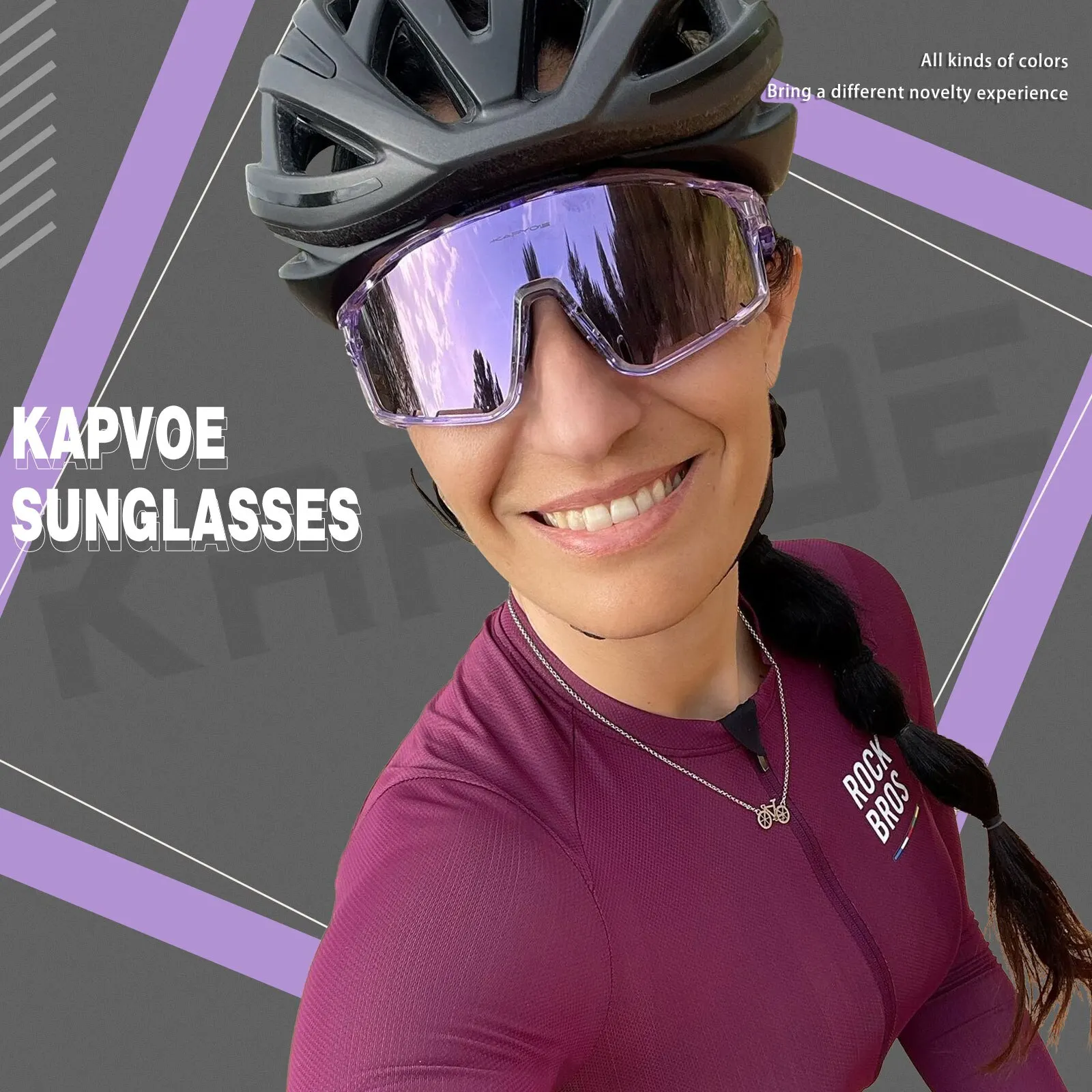 Óculos de sol fotocrômicos KAPOVE para ciclismo, feminino e masculino, MTB, mountain bike, estrada, esportes ao ar livre, bicicleta_voghion.com