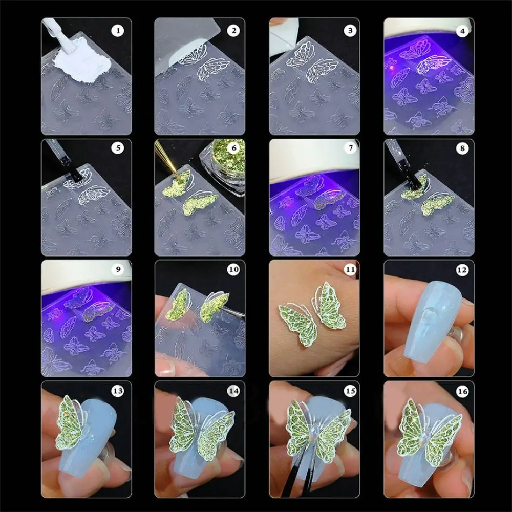 3D Nails Art Silicone Mold Pad Snowflake Snowman Santa Claus Nail Carving Manicure Tool Relief Winter Christmas Relief Mould DIY 5