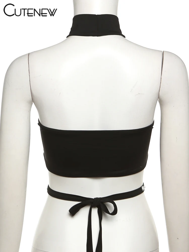 Women Sexy Off-Shoulder Shiny Crop Top Casual Strapless Halter Streetwear Fashion Club Party Lady Tank Top Summer