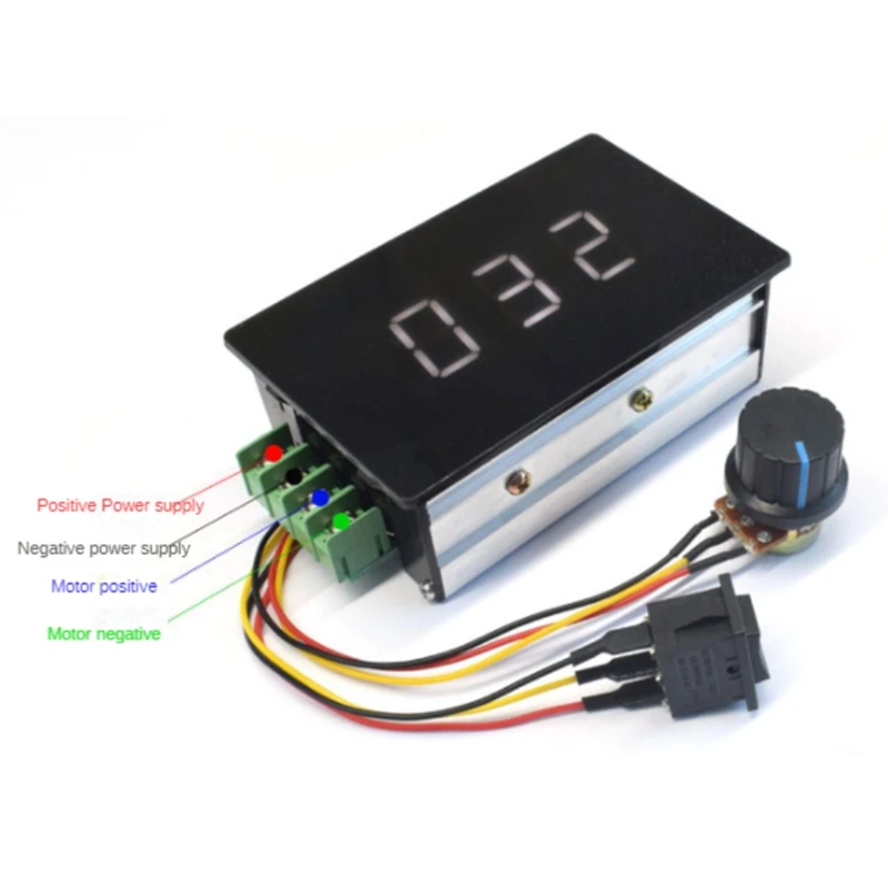 DC 6-60V 12V 24V 36V 48V 20A DC Motor Speed Controller Digital Display Motor Speed Controller