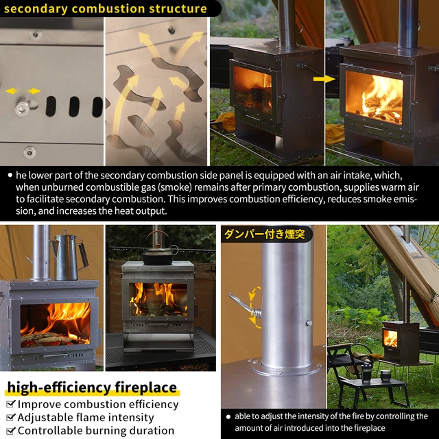 おまけ付き】Soomloom二次燃焼ポータブル暖炉 VistaV