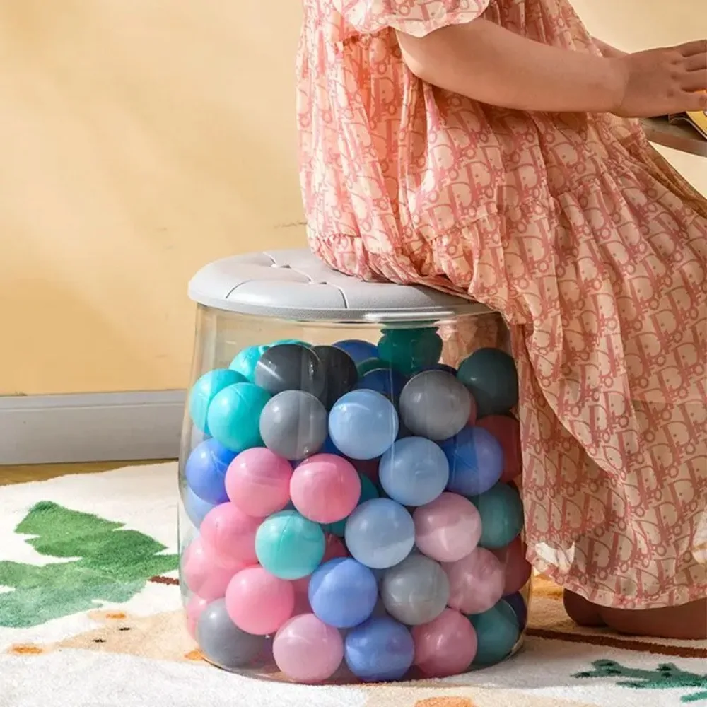 Boîte de rangement transparente avec couvercle, jouet multifonctionnel pour enfant, pot de rangement pour beurre, chaussure, tabouret à langer, boîte d'organisation familiale