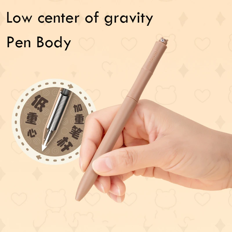 Lopet Kawaii New Neutral Pen Caneta Rotating Out of Core Stationery 0.5mm Black ink Signature Pens School Office Writing Tool ﻿ 2