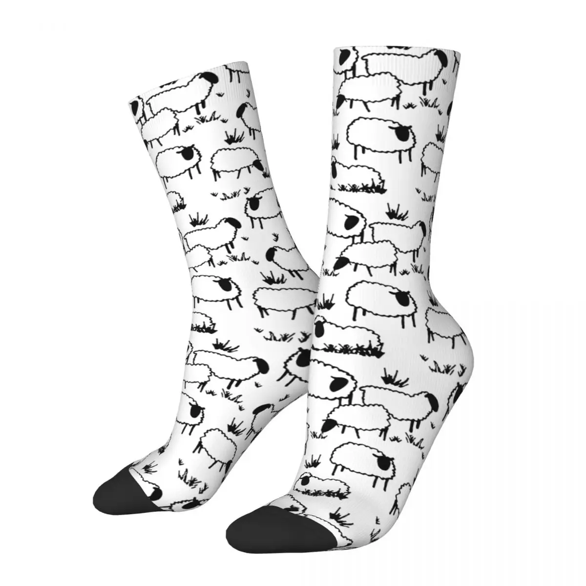 

Colorful Sheep Pattern Basketball Socks Animal Cute Polyester Long Socks for Women Men Sweat Absorbing