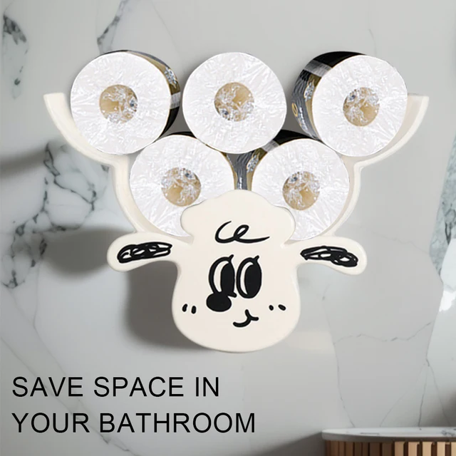 HomeZone Porta Rotolo Di Carta Igienica A Forma Di Pecora - Supporto In Legno Autoportante In Metallo Verniciato Nero A Forma Di Animale - Accessori - Foto 7