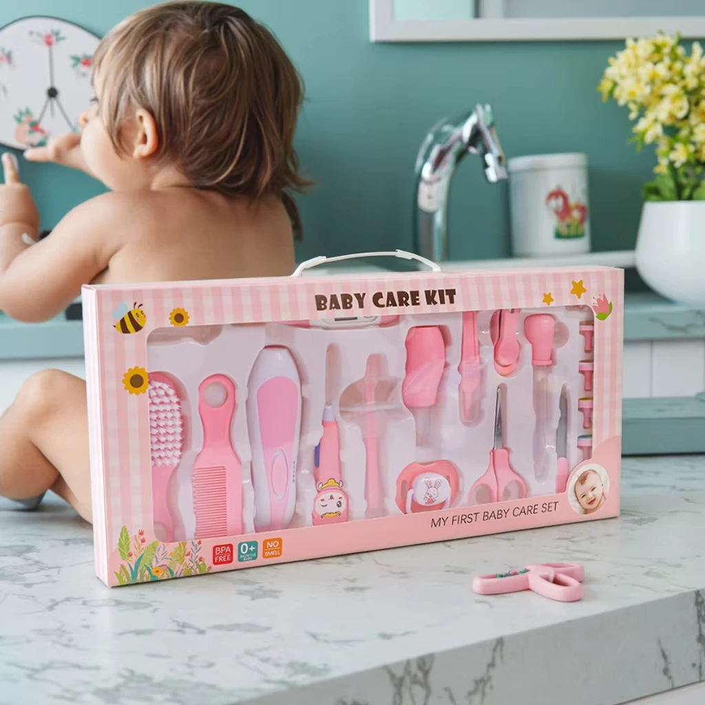 Kit per la Cura del Bambino, Set per Capelli e Unghie, Termometro, Spazzola, Forbici, Tagliaunghie, Set per la Pulizia del Neonato - immagine 6