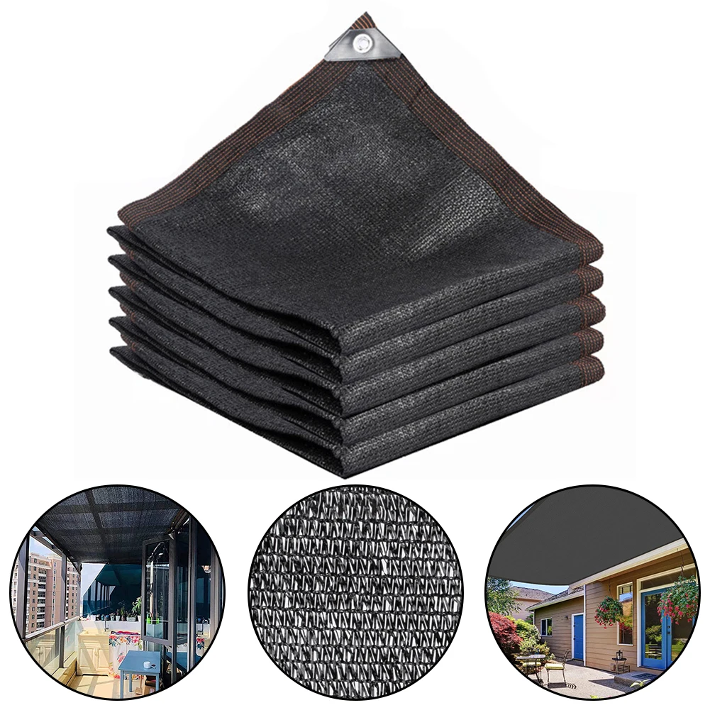 

Black Sunshade Net Sunshade Cloth Mesh Tarp W/ Grommets For Swimming Pool Balcony Garden Netting Plant Greenhouse 2*6 Meters