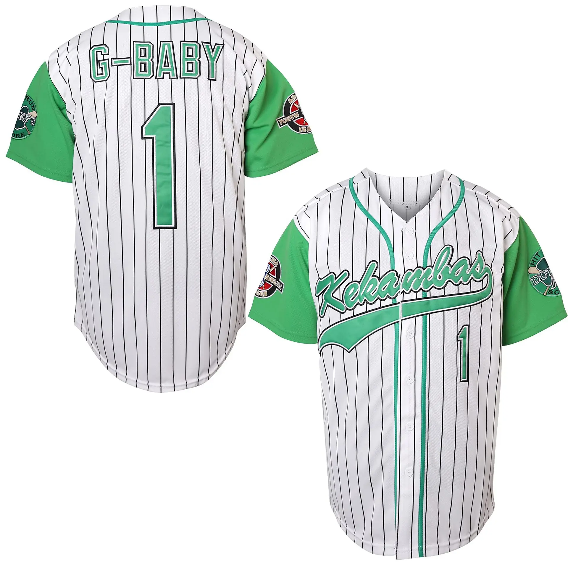 Double Stitched #1 G-Baby Kekambas The Movie White black Baseball Jerseys Mens