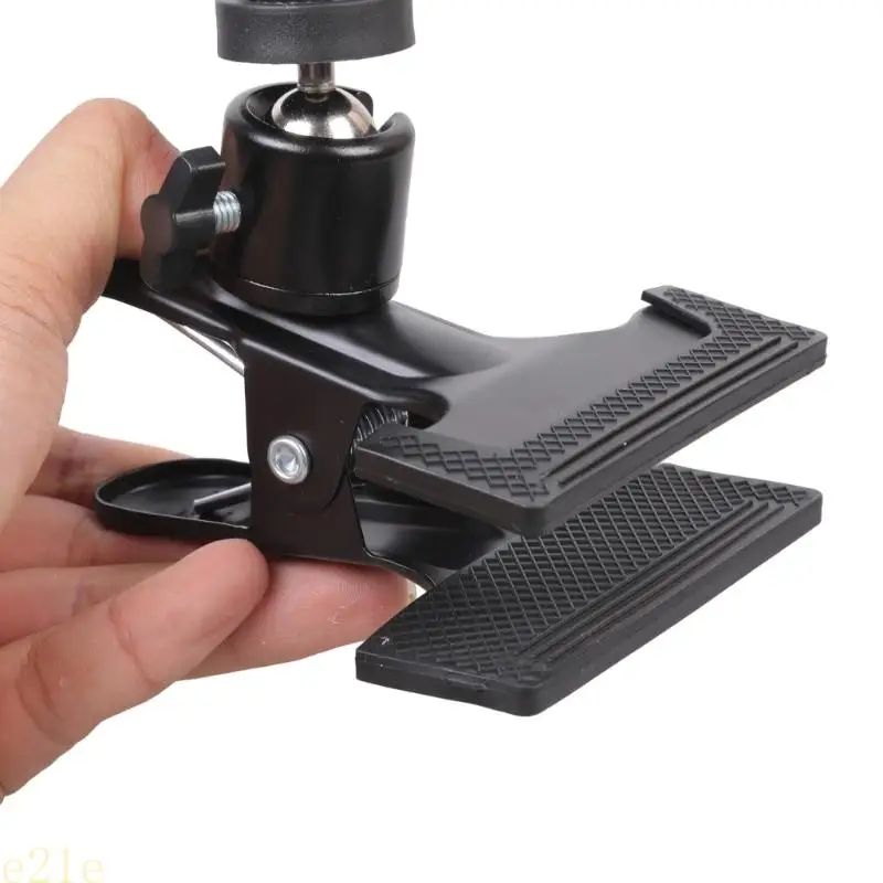 E21E 금속 클램프가 있는 회전식 헤어 드라이어 홀더 360도 조절 가능한 테이블 마운트 테이블 안전한 그립 공간 절약