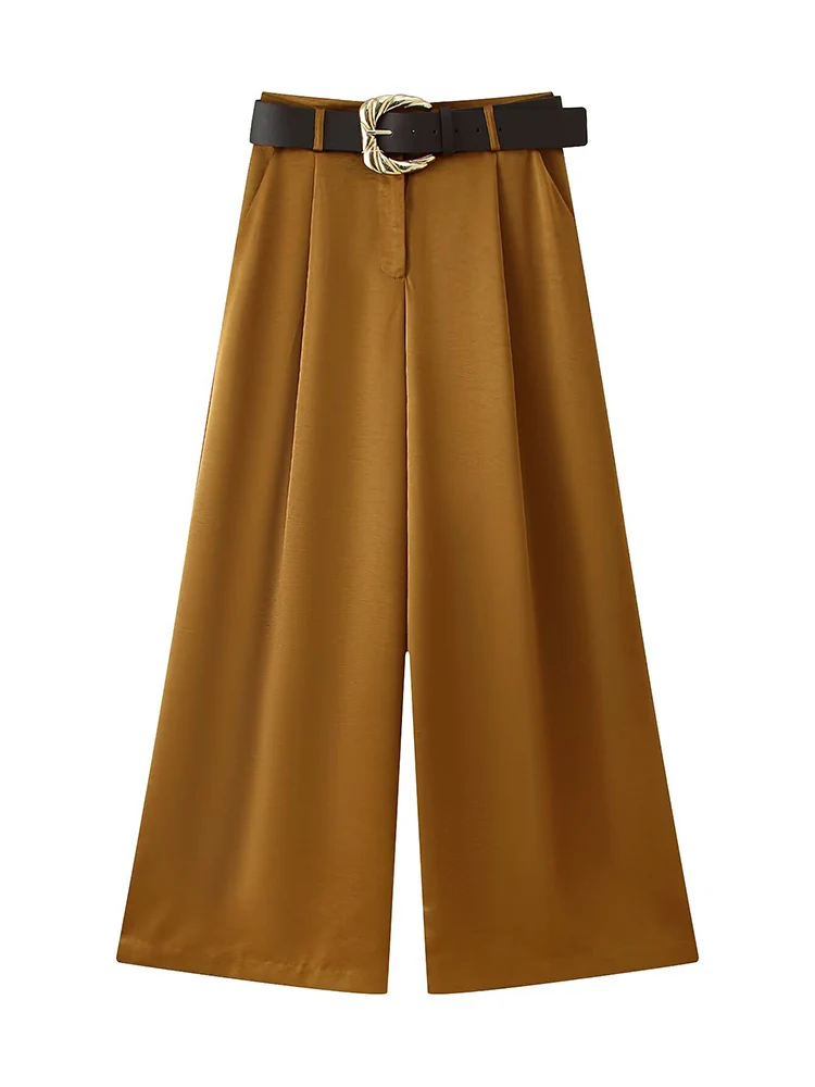 Women 2 Pieces Belt Pants Sets 2025 New Fashion Short Vest Trousers Set Women's Suit Casual Two Piece Woman Outfits