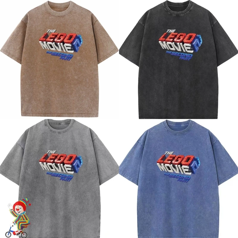 

Men Women T-shirt 3D Effect Letter Print Short Sleeve Vintage Wash Do Old Loose Hip Hop Crew Neck Tops Tees