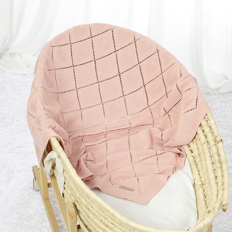 Baby Cotton Blankets Super Soft Newborn Gender Netural Lightweight Lovely Heart Knitted Month Stroller Nursery Security Quilts cotton muslin blanket cotton blanket cotton gauze blanket cotton knit blanket knit blanket