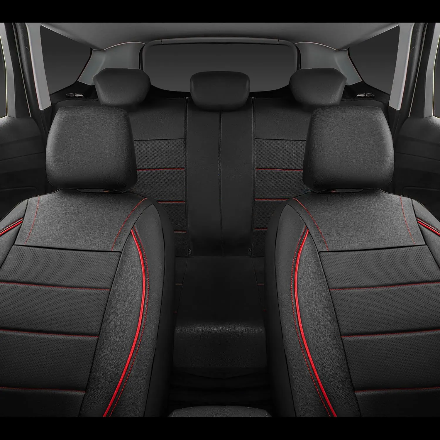 Red Leather Car Seat Covers 2